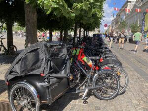 Comuter bicycles parked